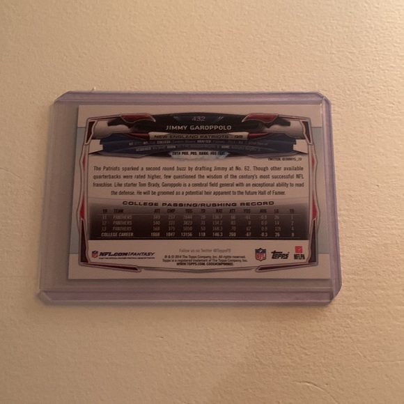 Jimmy garopulo rookie card Topps Base - Picture 2 of 2